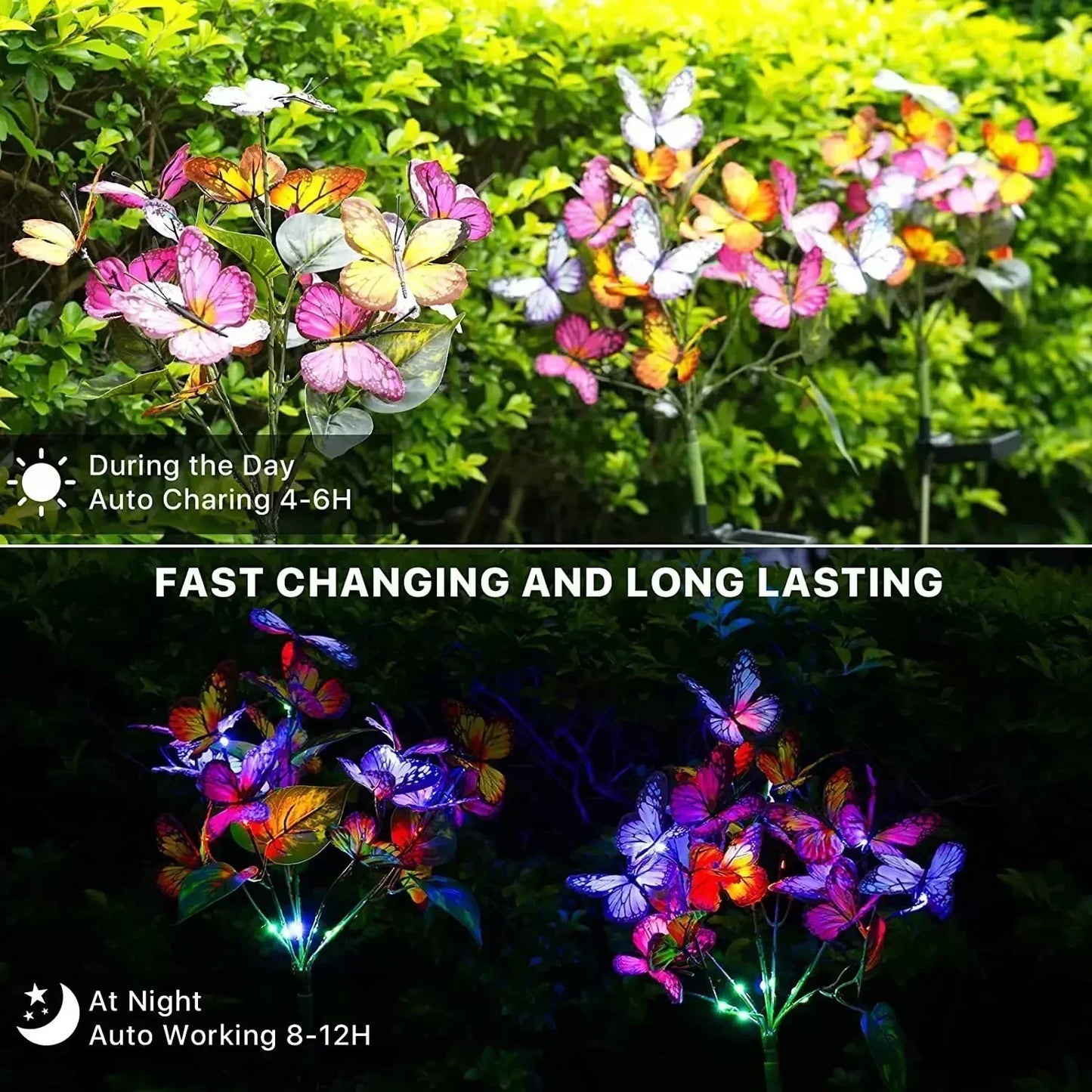 Solar LED Butterfly & Sunflower Festoon Lights
