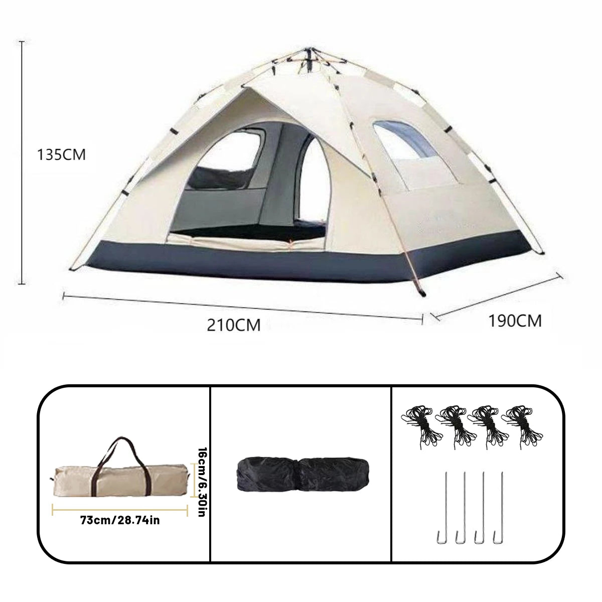Outdoor Automatic Quick-Open Rain & Sun Shelter Tent