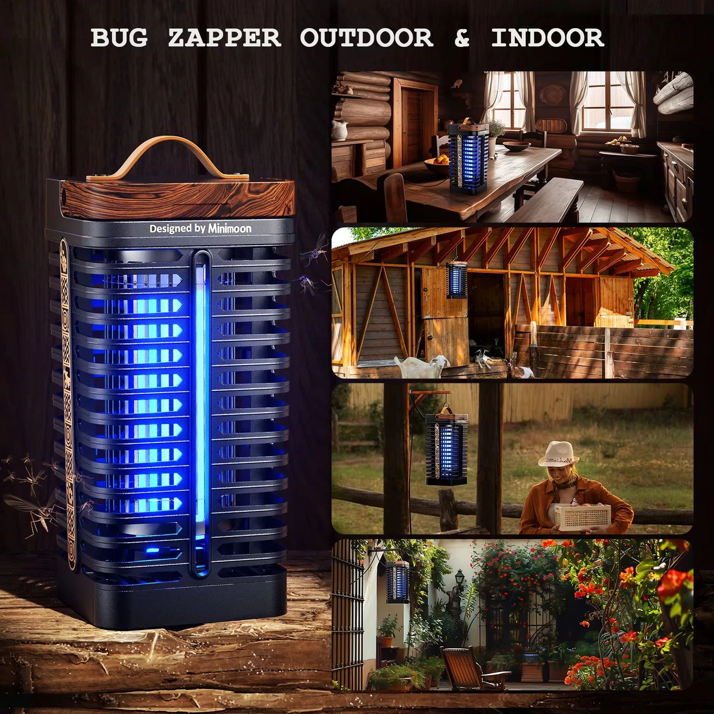 Minimoon 4200V High-Voltage Outdoor Bug Zapper