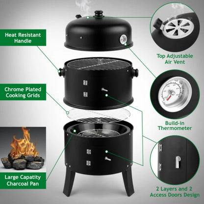 Portable Vertical Charcoal Smoker