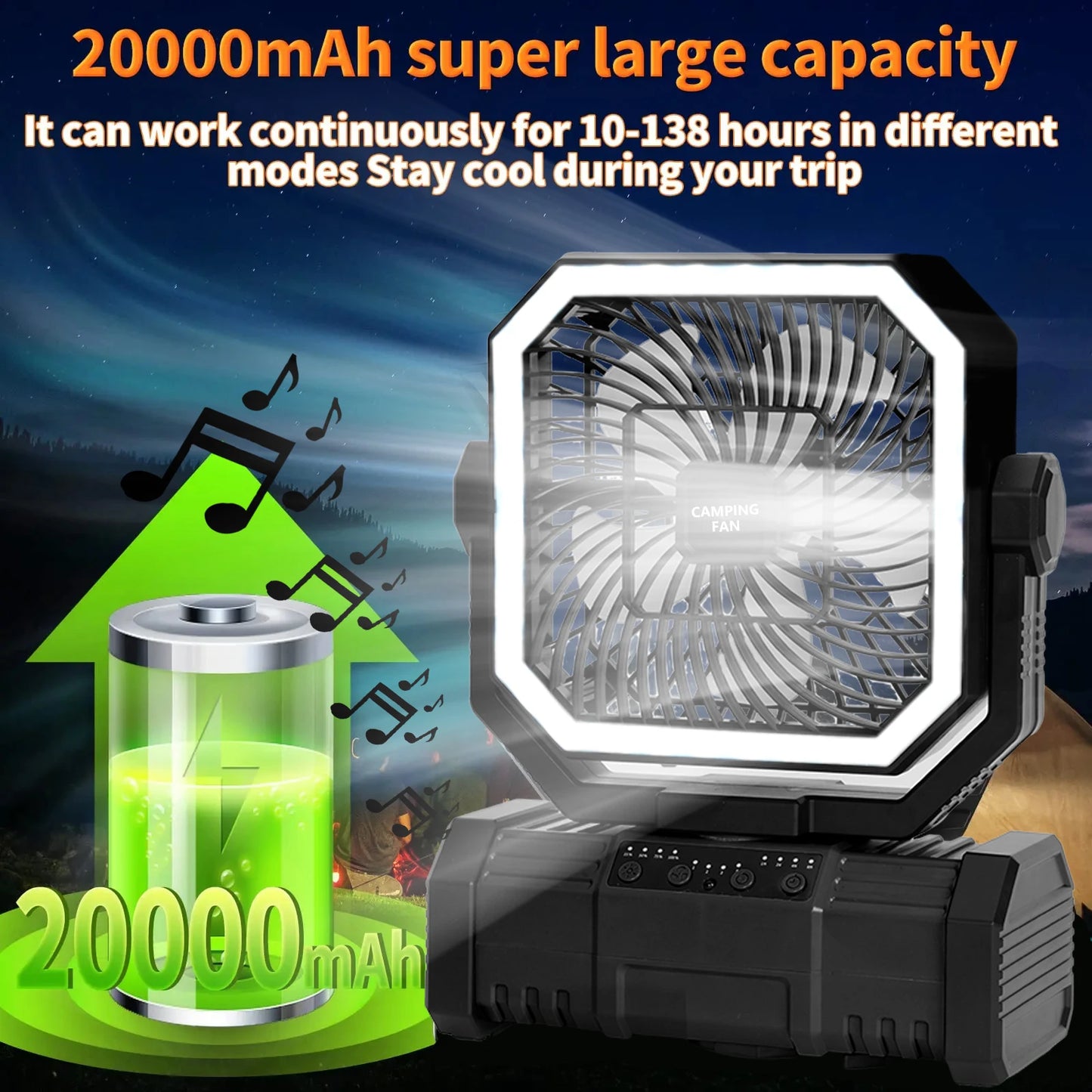 Rechargeable Camping Fan
